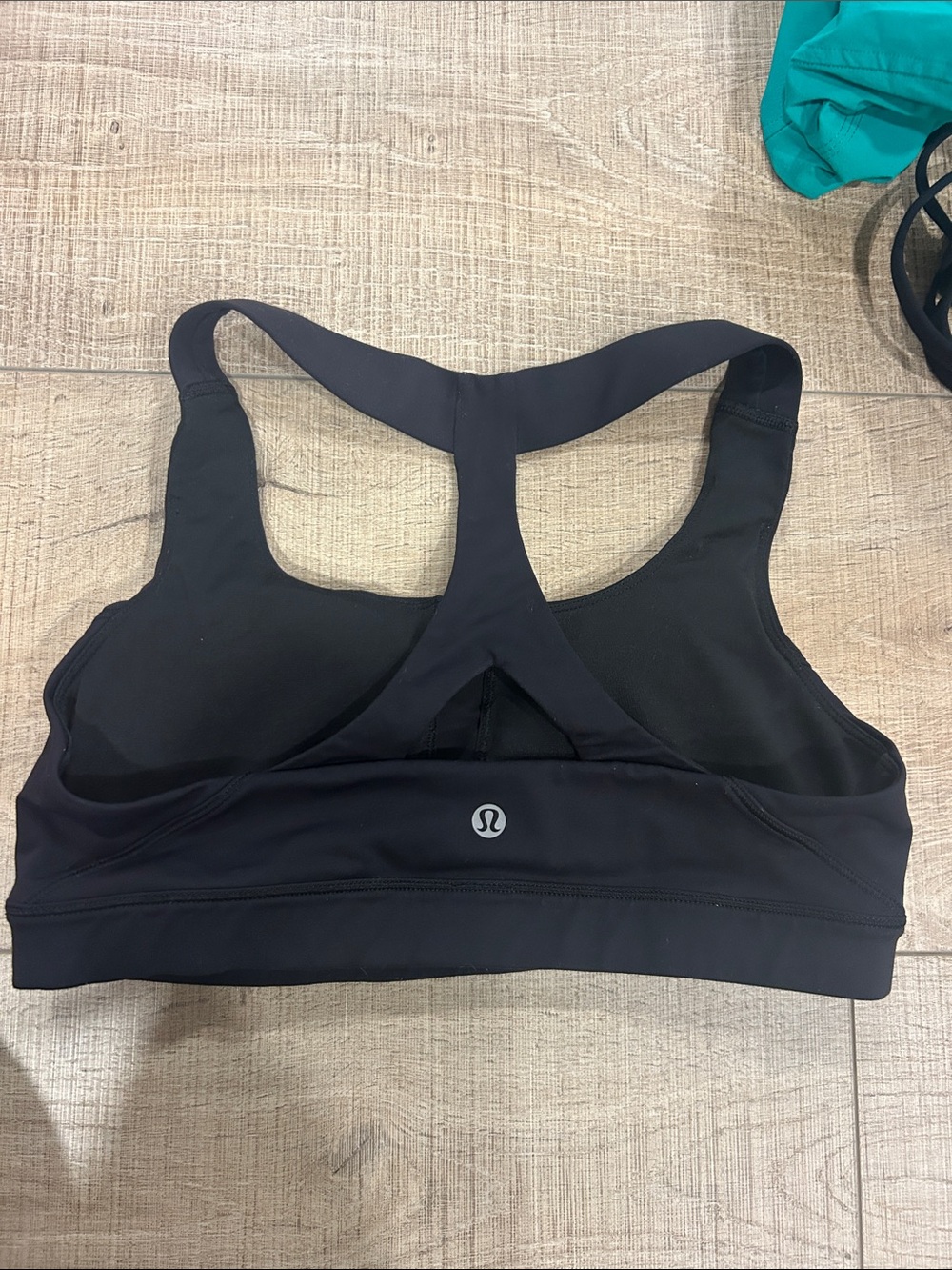 lululemon athletica Black Racerback Sports Bra with Logo